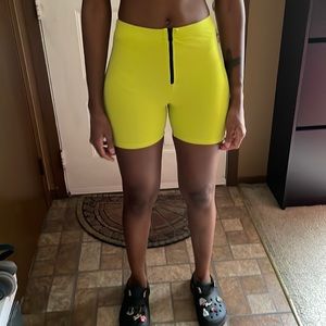 Neon green biking shorts